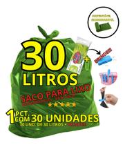 Saco De Lixo Sustentavel Verde 30un+brinde 30l Biodegradavel