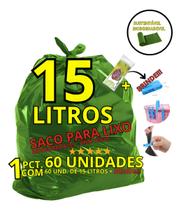 Saco De Lixo Sustentavel Verde 60un+brinde 15l Biodegradavel
