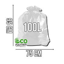Saco De Lixo Transparente 100l Resistência Média 4 Micra 100 Unidades