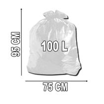 Saco De Lixo Transparente 100l Resistência média 4 Micra 50 Unid