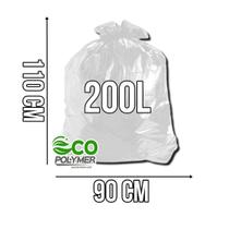 Saco De Lixo Transparente 200l Resistência Média 4 Micra 100 Unid Saco De Lixo Transparente 200l Resistência Média 4 Micra 100 Unid