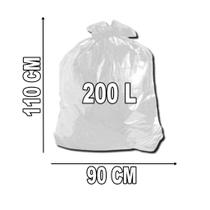 Saco De Lixo Transparente 200l Resistência média 4 Micra 50 Unid