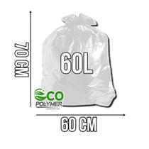 Saco De Lixo Transparente 60l Resistência Média 4 Micra 100 Unid