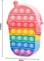 Saco de ombro pop de Natal Fidget Toy Rainbow Cup Pop Fidge