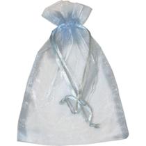 Saco de Organza Azul Bebê 08X10CM - Pacote com 10 Unidades