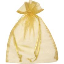 Saco de Organza Ouro 10X15CM Pacote com 10