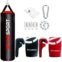 Saco de Pancada 120 + 2 Luvas + Suporte Stylo Sport