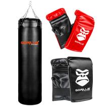 Saco De Pancada 120 Cm + 02 Pares De Luvas Bate-Saco Gorilla