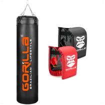 Saco de Pancada 160cm Profissional Boxe Muay Thai, 2 Pares de Luvas Bate saco Adulto Gorilla