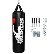 Saco de Pancada Boxe e Muay Thai 120cm Valentini Vazio com Suporte de Parede e Kit de Fixação