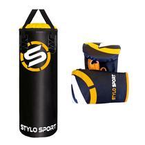 Saco de Pancada Boxe Stylo 70 + Luva de Treino Bate Saco Infantil