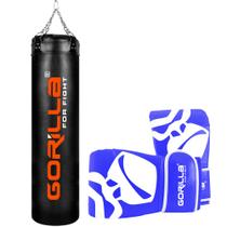 Saco De Pancada Grande Profissional 180 Cm + Par de Luva Bate Saco Pro Adulto Gorilla Muay Thai Boxe