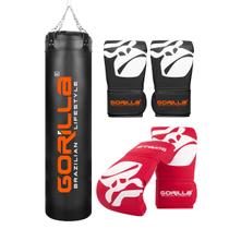 Saco De Pancada Profissional 180 Cm Boxe Muay Thai, Luva Bate Saco Pro Adulto E Luva Infantil Gorilla