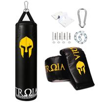 Saco de pancada profissional + luva + suporte (120)