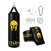 SACO DE PANCADA PROFISSIONAL + LUVA + SUPORTE (90cm)