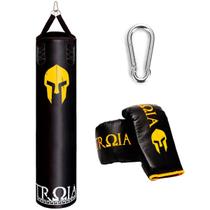 Saco de pancada troia profissional 160cm + luva de treino