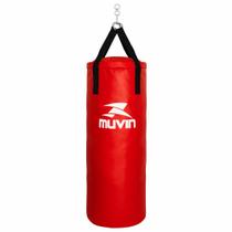 Saco de Pancada Vazio Muvin Tamanho 110cm x 40cm Com Mosquetão e Girador Lutas Treino Boxe