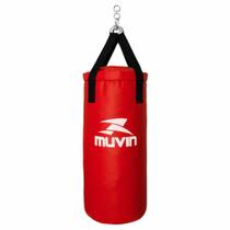 Saco de Pancada Vazio Muvin Tamanho 70cm x 30cm Com Mosquetão e Girador Lutas Treino Boxe