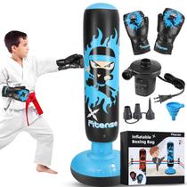 Saco de pancadas Fitense Kids inflável de 160 cm com bomba e luvas Saco de pancadas Fitense Kids inflável de 160 cm com bomba e luvas