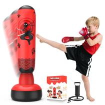 Saco de pancadas inflável BaiYuan 170 cm para crianças de 3 a 12 anos com luvas