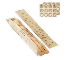 Saco de pão Baguette, pacote com 24 unidades de papel Kraft fresco com janela Saco de pão Baguette, pacote com 24 unidades de papel Kraft fresco com janela