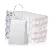 Saco de papel AWELL Mini White com alça 50 unidades 6x11x6cm