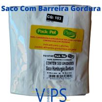 Saco de Papel Barreira Gordura Hamburguão H2 19x11cm c/500 un - Packpel