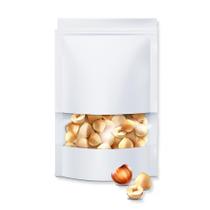 Saco de Papel Branco com Visor Stand Up Pouch Zip 10x15cm - 50 un - Fecho Hermético Impermeável por dentro - Rizzo Saco de Papel Branco com Visor Stand Up Pouch Zip 10x15cm - 50 un - Fecho Hermético Impermeável por dentro - Rizzo