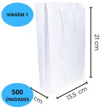 Saco de Papel Branco Viagem nº 1 c/ 500un