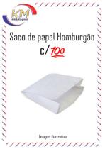 Saco de papel hamburgão c/100 unid. - 14x14cm - lanche, saquinho de papel, hamburguer (738)
