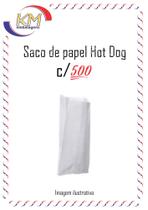 Saco de papel hot dog c/500 unid. - 8x18cm - lanchinho, saquinho de papel, cachorro quente (743) - Prolom