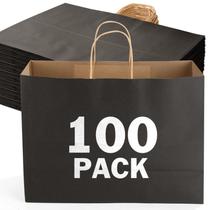 Saco de papel Kraft XPCARE, pacote com 100 alças, 40x15x30cm, preto