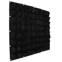 Saco de plantio vertical para pendurar na parede 72 bolsos 1x1m - preto