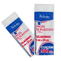 Saco de Plástico Geladinho 4cmx 24cm Pacote100 und Festa Sacole Sorvete - Festcolor
