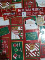 Saco de Presente 25x37 Natal c/50 + Laços