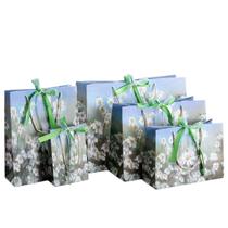 Saco de presente com pintura a óleo Daisy Cardstock com conjunto de alças de corda Saco de presente com pintura a óleo Daisy Cardstock com conjunto de alças de corda