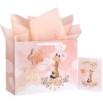 Saco de presente Cute Deer White Cardboard Papel Grande 40x30x15cm 10 unidades