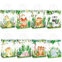 Saco de presente Cute Jungle Animal White Kraft Paper 22x16x8cm (x10)