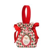 Saco De Presente De Natal Em Lona 18x19cm Com Cordão, Embalagem Para Doces E Joias Para Festas