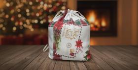 Saco De Presente P/ Lembrancinhas Enfeite De Natal C/ Cordão