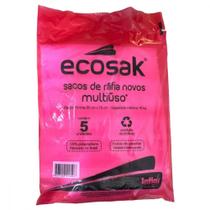 Saco De Rafia Ecosak Novo Multiuso 50Cm X 70Cm 40Kg Pacote Com 5 Pecas Branco