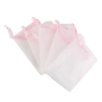 Saco de sabão Bubble Foam Net de dupla camada de nylon, 5 peças, rosa