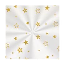Saco Decorado Estrela Ouro - 15x22cm - 100 unidades - Cromus - Rizzo Embalagens