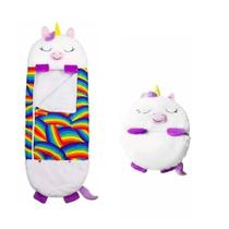 Saco Dormir Infantil Juvenil Plush Almofada Pelúcia Animais Viagem 150x50