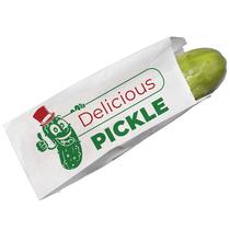 Saco durável e retrô de 6,5 polegadas em conserva de endro, pacote com 100 unidades. Transforme sua festa em um carnaval com lanches clássicos de papel vintage que mantêm os picles frescos. Sacos sem bagunça para angariação de fundos ou estande de concessão