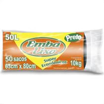 Saco Embalixo Rolo Super Economico Preto 50L Com 50 Sacos 510075 Saco Embalixo Rolo Super Economico Preto 50L Com 50 Sacos 510075