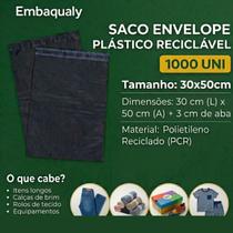 Saco Envelope de Segurança Plástico Reciclável Envio kit 1000 UNI Correios Ecommerce Tamanho:30x50cm