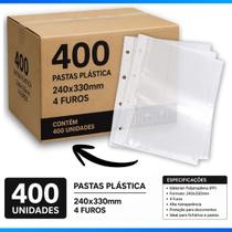 Saco Envelope Plástico 4 Furos Grosso Ofício/A4 Pacote Saco Envelope Plástico 4 Furos Grosso Ofício/A4 Pacote