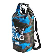 Saco estanque bolsa a prova d'água 15 litros camuflado azul