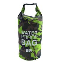 Saco estanque bolsa a prova d'água 15 litros camuflado verde